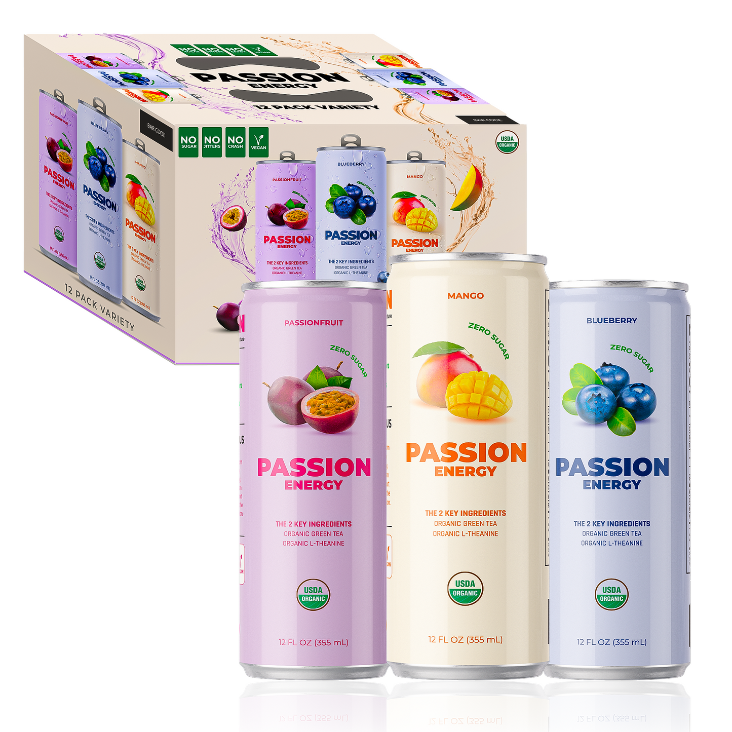 Variety 12 Pack Organic Passion Energy