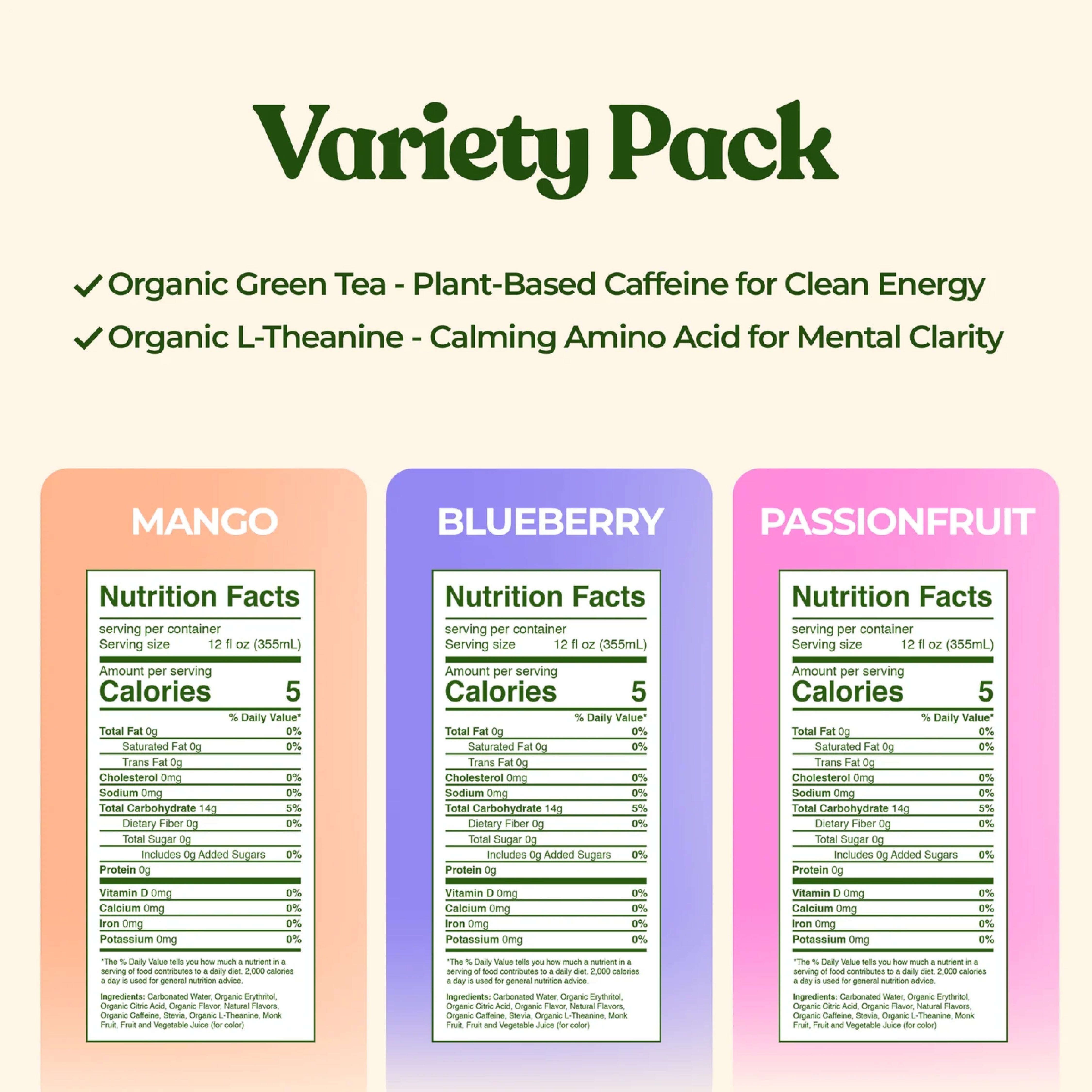 Variety 12 Pack Organic Passion Energy